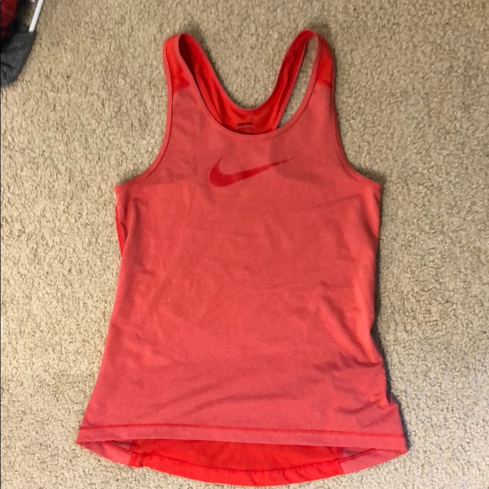 Nike pro tank top orange/red size medium